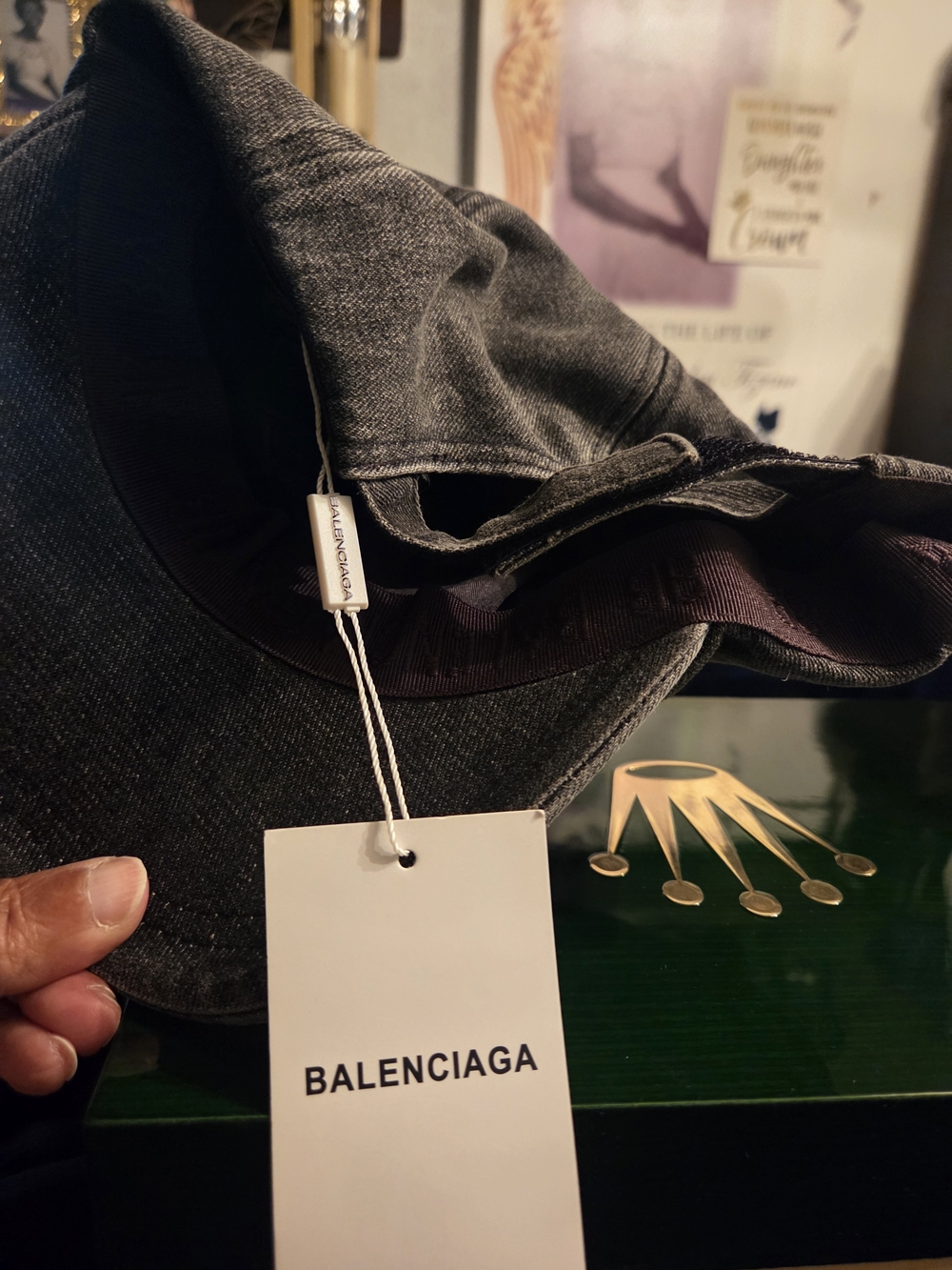 NWT Bal Black Denim Cap - Picture 2 of 4